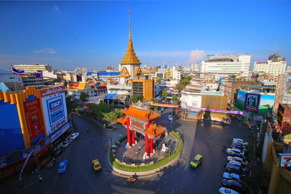 Không gian cổng chính khu Chinatown Bangkok, Thailand 