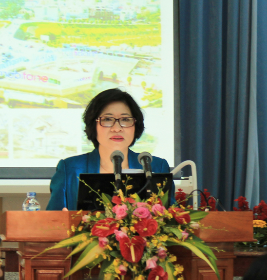 Thứ trưởng BXD Phan Thị Mỹ Linh phát biểu tại hội thảo