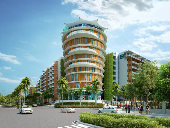 Kiến trúc công trình nhà ở chung cư ven biển với mặt tiền xanh Khu biệt thự Premier Residence (Phú Quốc, Kiên Giang) 