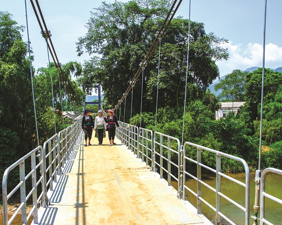 Cầu treo khu An Lạc 1, Xuân An, Yên Lập, Phú Thọ (ảnh: NTM)