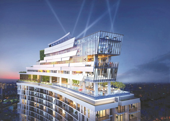 Thiết kế không  gian  dịch vụ tiện ích theo tiêu chuẩn khách sạn cao cấp tại tầng mái công trình Condotel