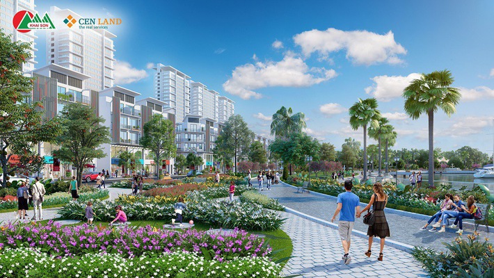 Khai Sơn Town có tổng diện tích 9,3 hec-ta, với mật độ xây dựng khoảng 37%, bao gồm 210 căn nhà phố thương mại Shophouse, trường học, công viên trung tâm, hồ điều hòa… cùng nhiều tiện ích khác.
