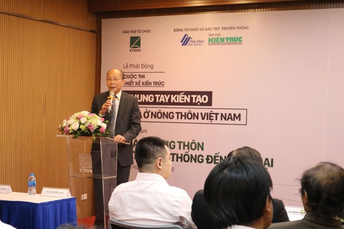 GS TS KTS Nguyễn Quốc Thông phát biểu trong lễ phát động cuộc thi