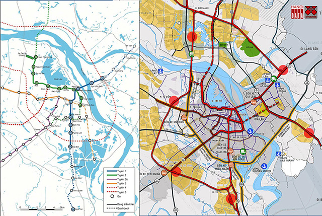 Sơ đồ mạng lưới đường sắt đô thị của HAIMUD2 tương tác thấp với các quy hoạch phát triển đô thị, bất động sản trong khi phương án tích hợp đường sắt đô thị và đường sắt quốc gia thể hiện rõ định hướng đó