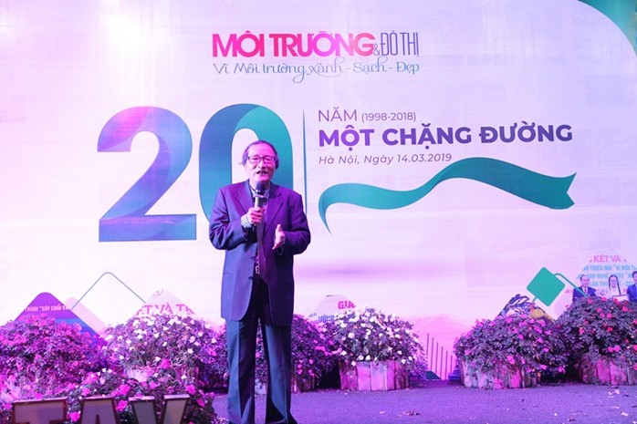 GS. TSKH Nguyễn Văn Liên, Chủ tịch Hiệp hội Môi trường đô thị và Khu công nghiệp Việt Nam phát biểu tại buổi lễ