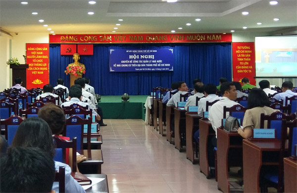 Hội nghị chuyên đề quản lý Nhà nước về nhà chung cư trên địa bàn TP Hồ Chí Minh. Ảnh: CN