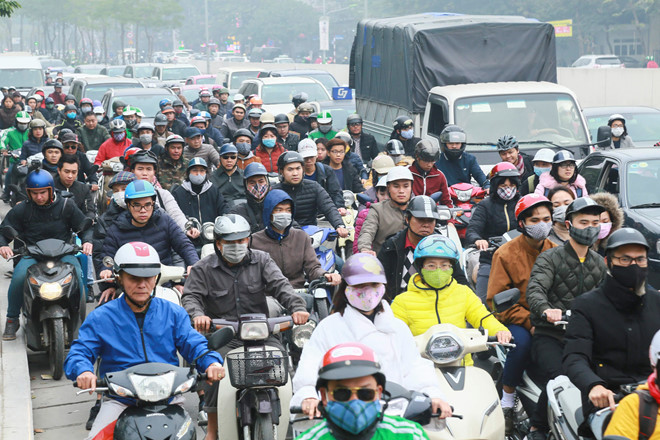 Hà Nội đang nghiên cứu cách thức cấm xe máy theo mô hình điểm Quảng Châu (Trung Quốc) để áp dụng trên địa bàn thành phố ẢNH NGỌC THẮNG