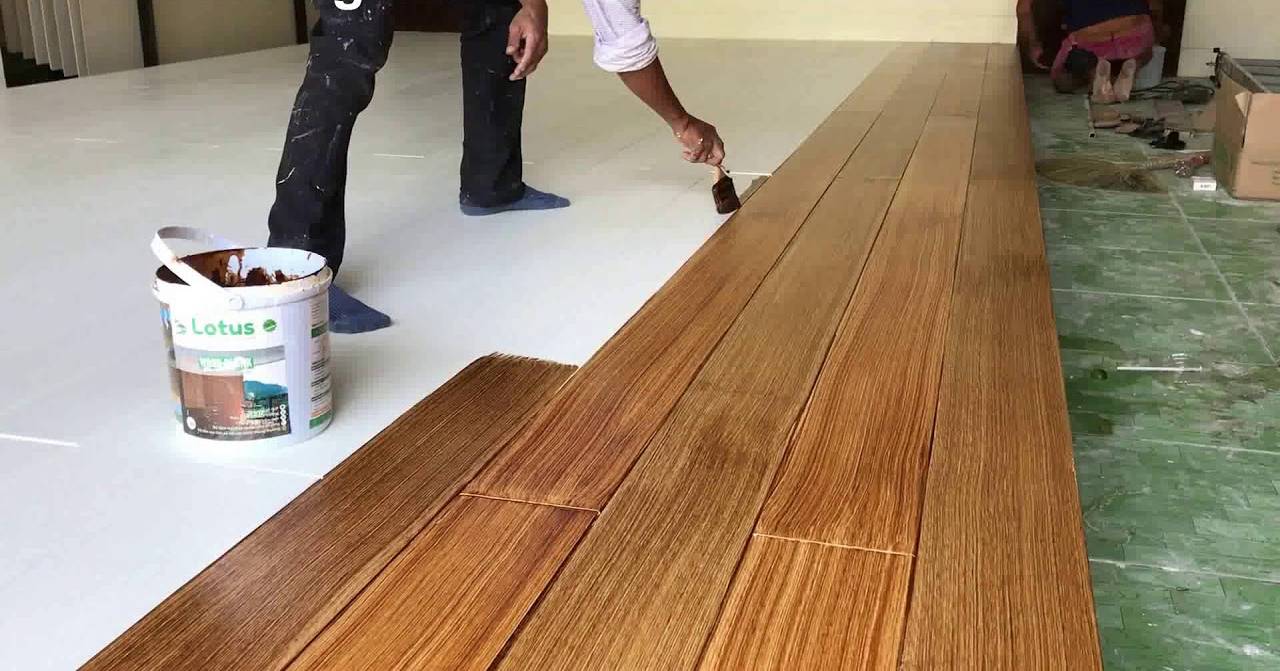 Sơn giả gỗ trên bề mặt sàn mang lại sự tinh tế