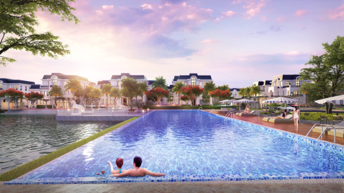 Bể bơi vô cực - một trong những tiện ích thư giãn cao cấp nhất của khu đô thị Crown Villas