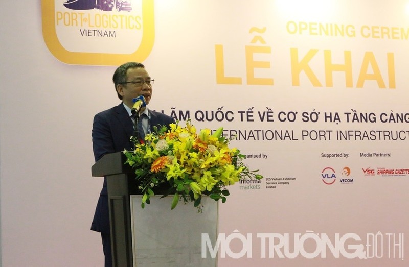 Ông Đào Trọng Khoa – Phó Chủ tịch VLA phát biểu tại Lễ Khai mạc Triển lãm Quốc tế về cơ sở hạ tầng cảng và logistics tại Việt Nam (VIPILEC)