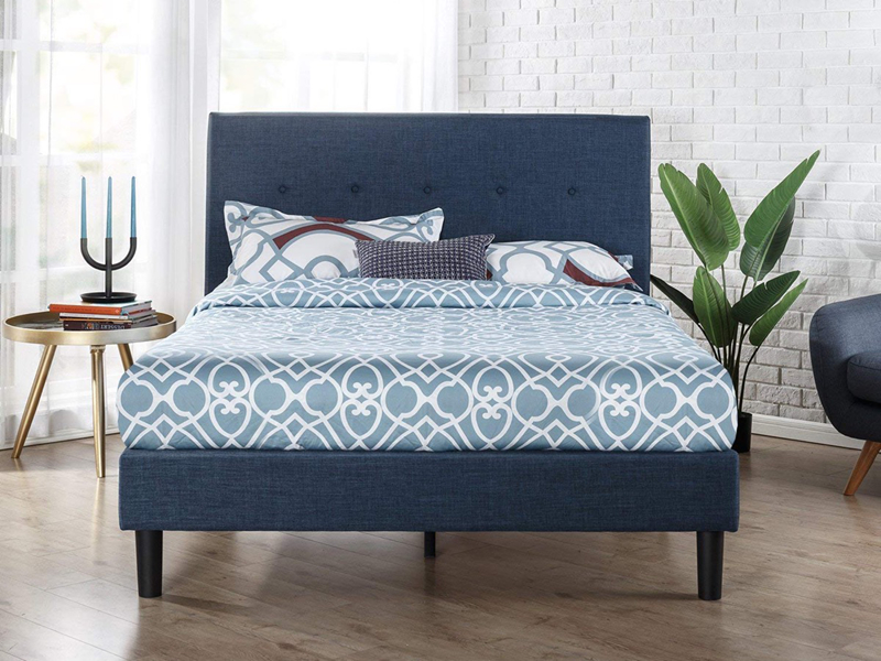 Giường ngủ hiện đại, bọc nệm màu xanh navy