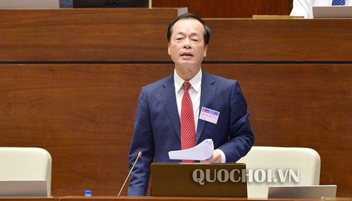 Bộ trưởng Bộ Xây dựng Phạm Hồng Hà trong một phiên họp của Quốc hội