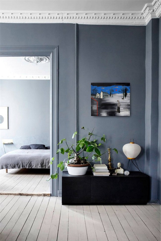 Màu sắc tuyệt cho phòng ngủ và để thư giãn chính là phối hợp của hai gam màu xám và màu xanh