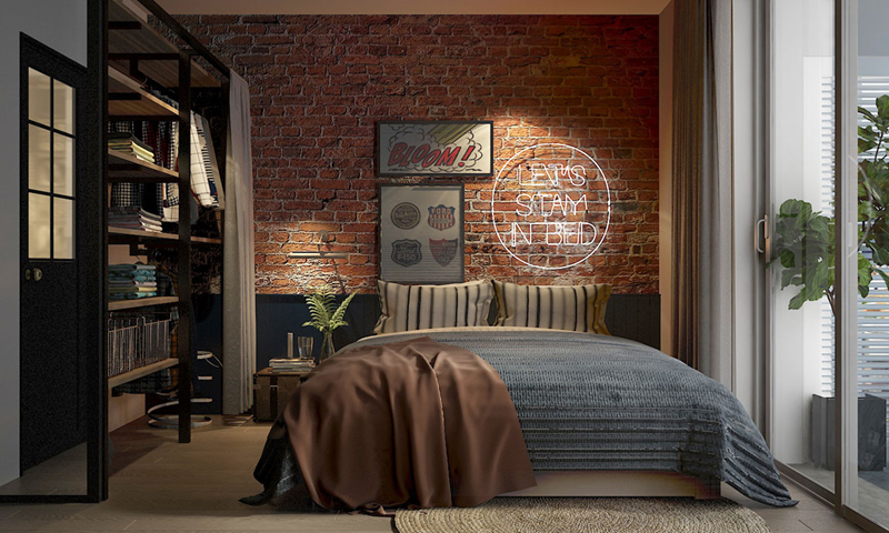 Một tác phẩm nghệ thuật bằng chữ, tô điểm cho bức tường phòng ngủ