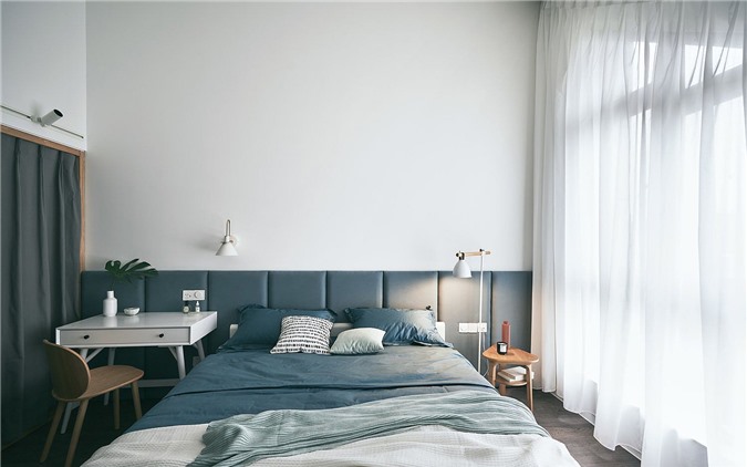 Tường đầu giường chần cho phòng ngủ hiện đại màu trắng