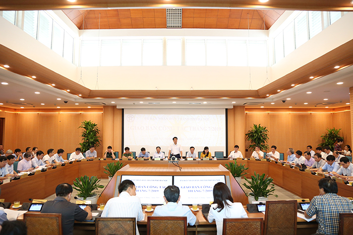 Hội nghị giao ban công tác tháng 7/2019 của UBND thành phố Hà Nội sáng 31/7