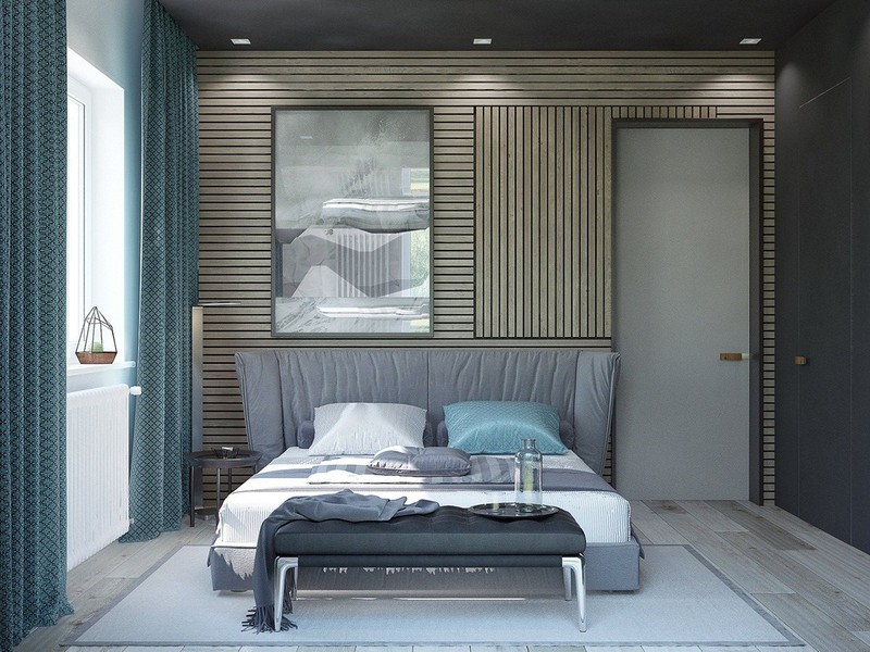 Nhiều người sợ chọn tông màu gỗ trong một căn phòng có chủ đề về biển nhưng phòng ngủ này cho thấy tỷ lệ màu sắc phù hợp có thể thay đổi hiệu ứng của bất kỳ căn phòng nào