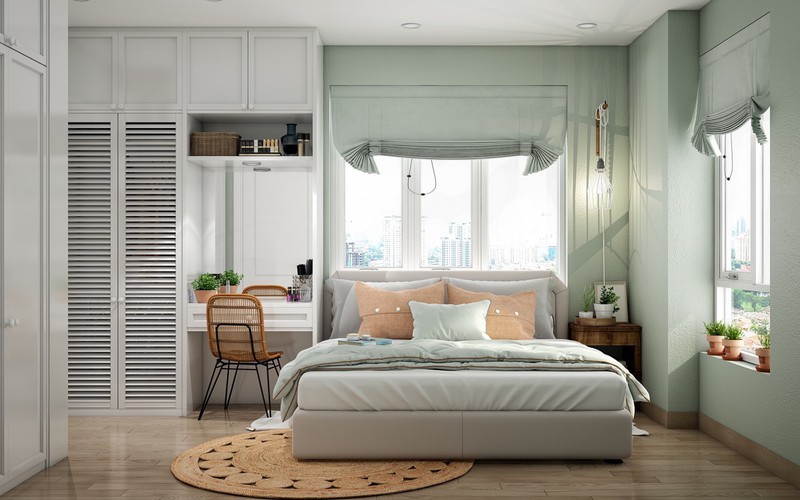 Mang lại không khí xanh mát cho phòng ngủ trên tầng cao