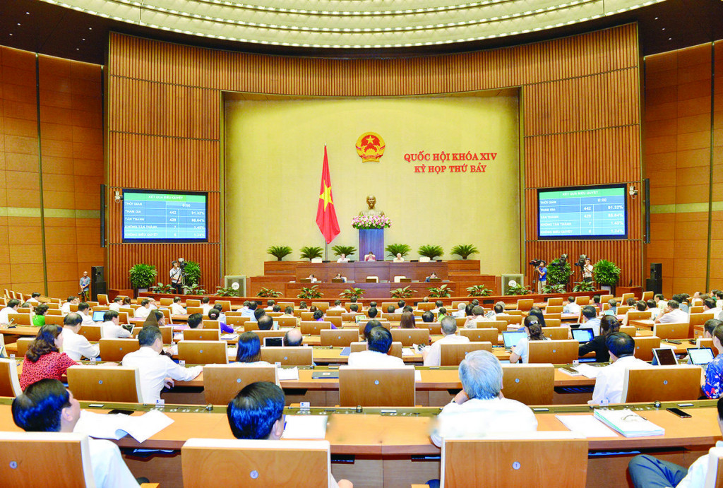 Quốc hội Nước CHXHCN Việt Nam bấm nút thông qua Luật Kiến trúc với tỷ lệ số phiếu cao