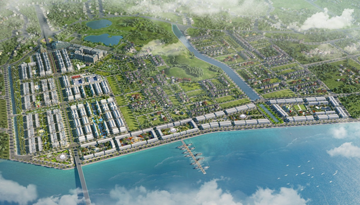 FLC Tropical City Ha Long có vị trí phong thủy đắc địa lưng tựa núi, mặt hướng biển