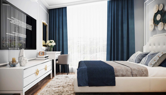 Phòng ngủ được thiết kế theo phong cách cổ điển của Le Grand Jardin