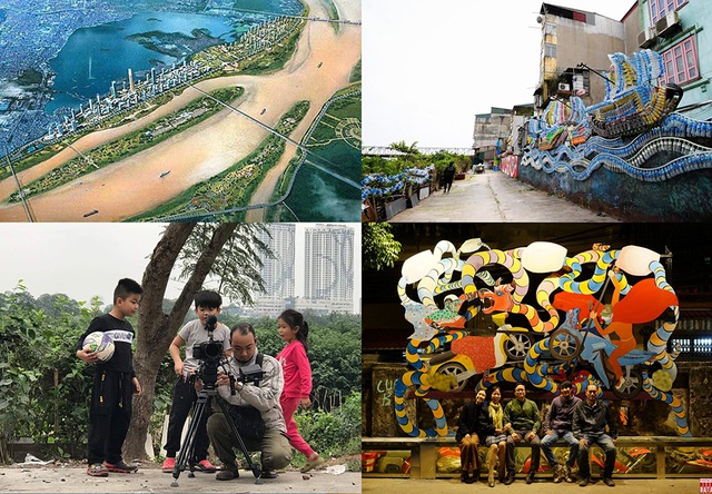 Dự án nghệ thuật tại 350m bờ vở sông Hồng của 16 nghệ sĩ Việt Nam và quốc tế hoàn thành tháng 2/2020 đem đến một không gian mới cho khu dân cư ngoài đê của Hà Nội