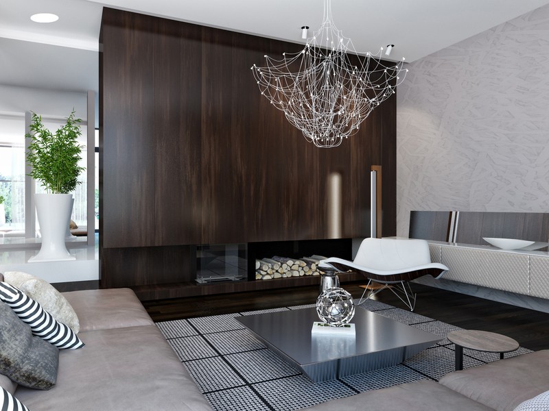 Thảm trải sàn với họa tiết dạng lưới cung cấp cái nhìn giản dị, mộc mạc cho không gian phòng khách