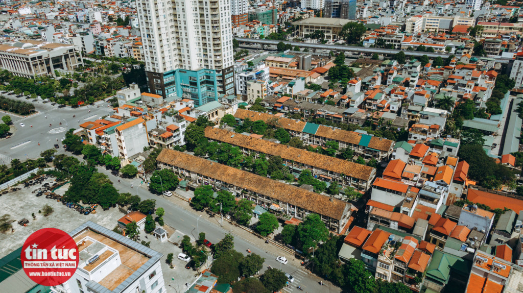 4 dãy nhà tại khu tập thể 3 tầng trên đường Lê Hồng Phong được xây dựng từ năm 1976