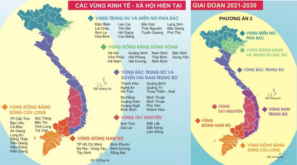 Phân vùng hiện trạng và đề xuất phân vùng mới. Ảnh: Hanoidata & Citysolution