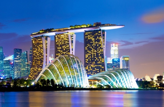 Khu nghỉ dưỡng Marina Bay Sands ở Singapore. Ảnh: Agoda.
