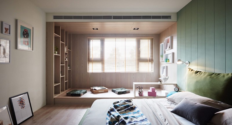 Phòng ngủ cũng là không gian linh hoạt giữa nơi nghỉ ngơi và chơi đùa