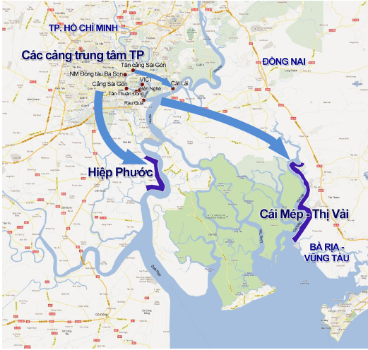 Bản đồ Khu cảng Cái Mép - Thị vải Vũng tàu