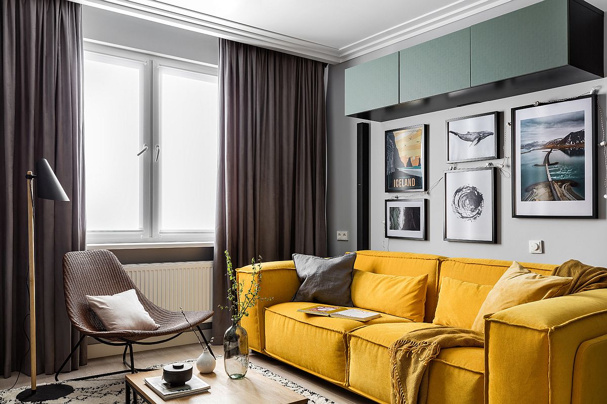 Sofa được chọn lựa khéo léo và phù hợp sẽ giúp phòng khách nhỏ trở nên ấn tượng hơn