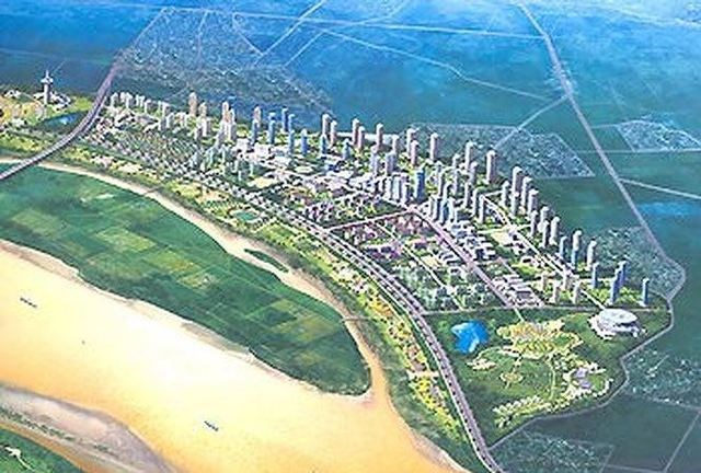 Phối cảnh một dự án thành phố bên bờ sông Hồng (năm 2019)