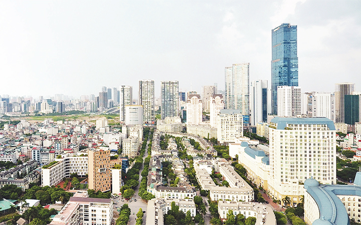 Thủ đô Hà Nội sẽ đẩy nhanh tốc độ đô thị hóa, phát triển các đô thị vệ tinh theo Chương trình "Chỉnh trang, phát triển đô thị và đẩy mạnh kinh tế đô thị giai đoạn 2021 - 2025". Trong ảnh: Một góc đô thị Hà Nội. Ảnh: DUY LINH