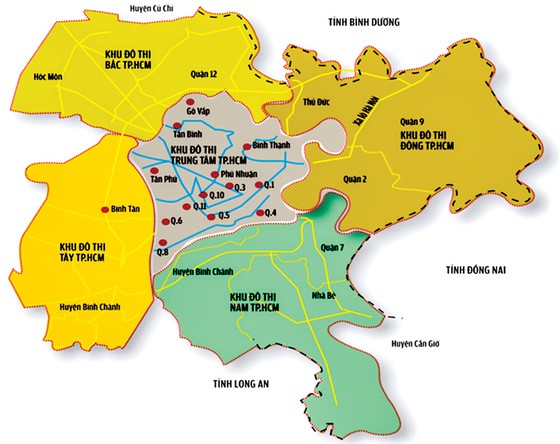 Mô hình đề xuất vùng đô thị 5 TP đồng cấp (2013)
