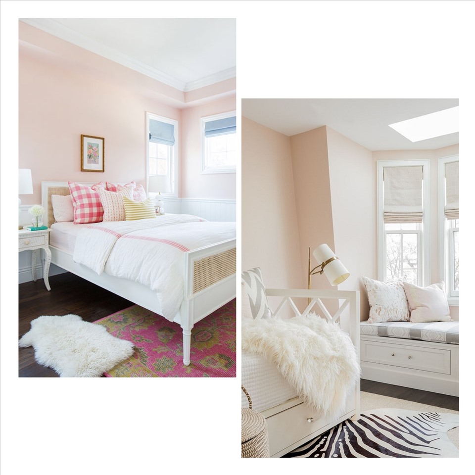 Màu hồng phấn quả thực giúp "ăn gian" diện tích khiến căn phòng trở nên rộng rãi. Ảnh minh họa: Phương Duy