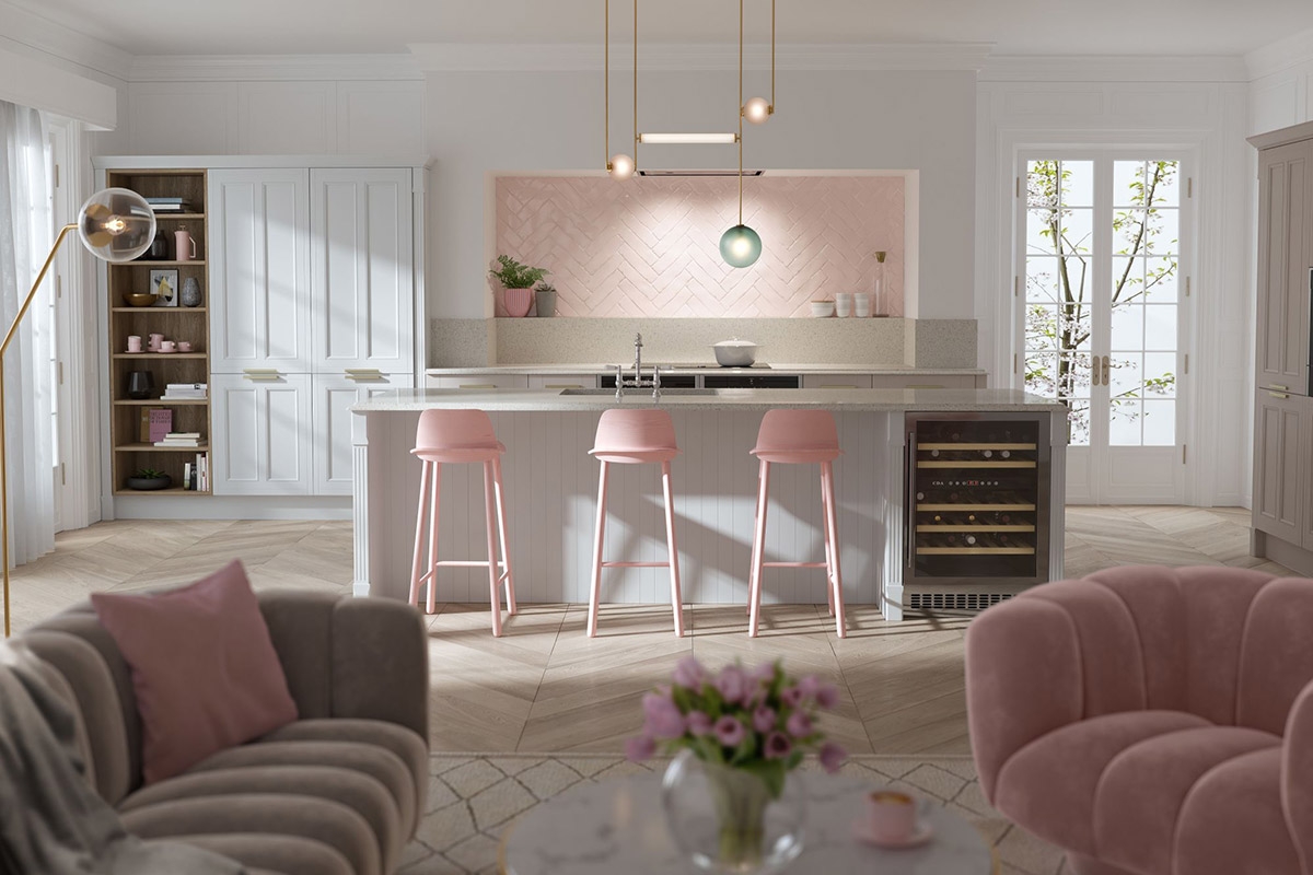 Sử dụng màu hồng một cách hài hòa trong các vật dụng, nội thất cũng là một ý tưởng không tồi