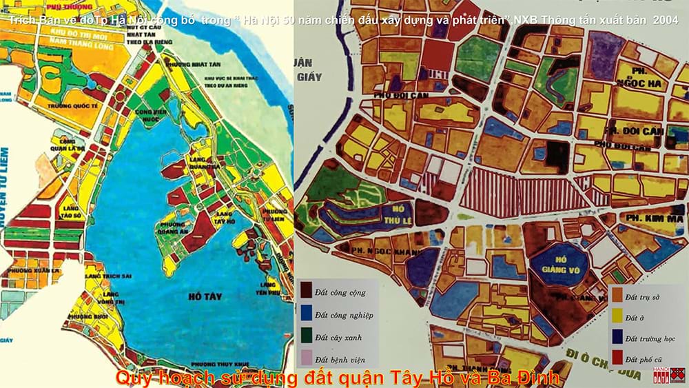 Quy hoạch sử dụng đất quận Ba Đình và Tây Hồ (đến năm 2020) thành phố Hà Nội công bố 2004