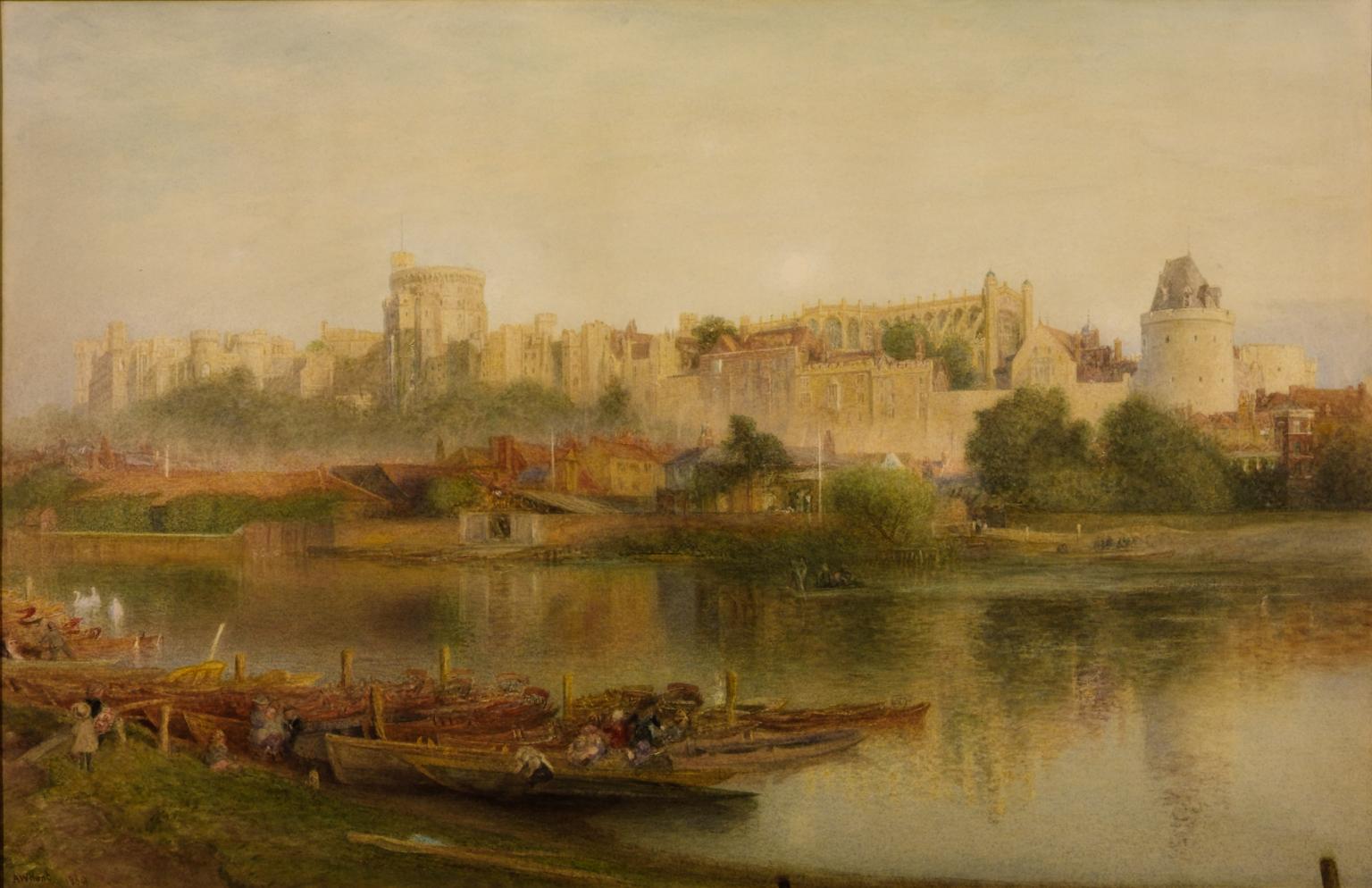Tranh màu nước lâu đài Windsor bởi tác giả Alfred William Hunt, 1830–1896. (Ảnh: TATE)