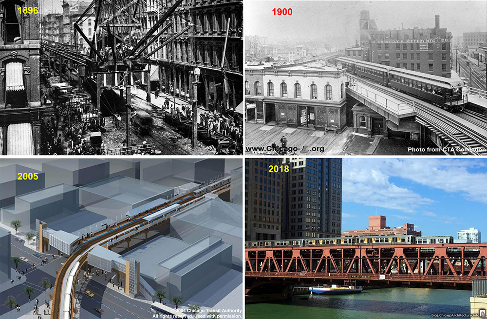 Cầu Wells-Street trong tuyến  Blue Line thành phố Chicago (Mỹ)