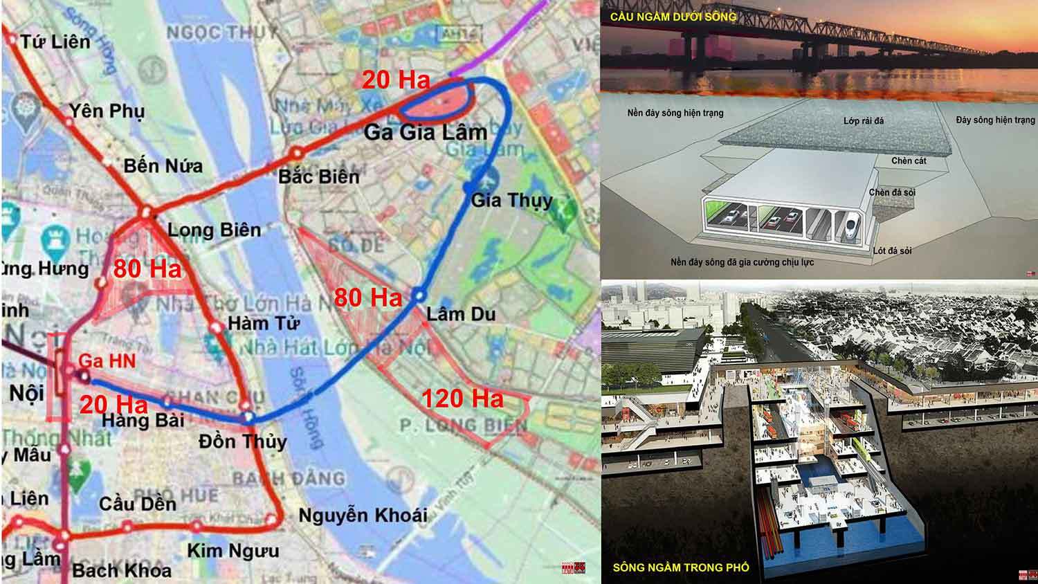 Đề xuất của City Solution: Quy hoạch tích hợp đa ngành "Cầu ngầm dưới sông/sông ngầm trong phố" và không gian phát triển đôi bờ sông Hồng