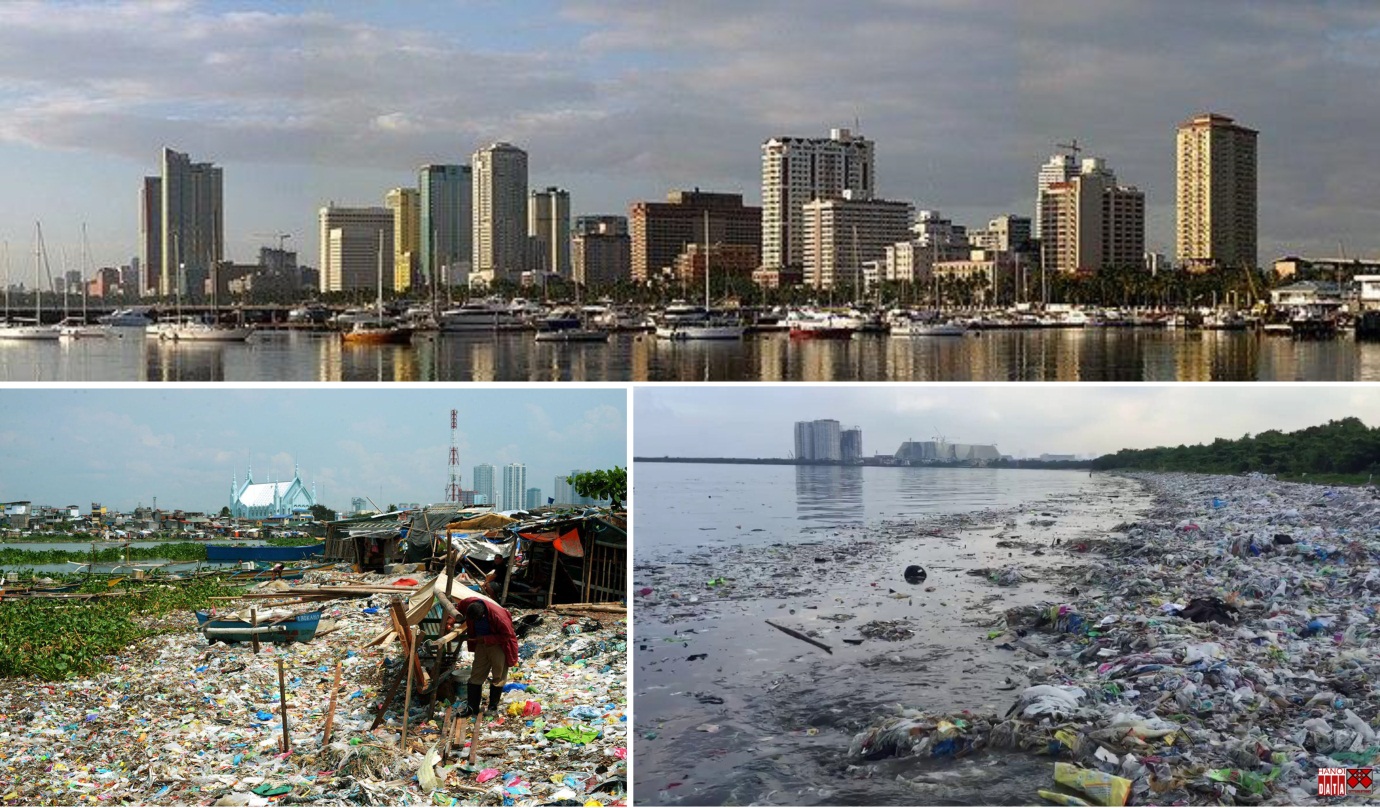 Hai khuôn mặt của Manila: Những dự án bất động sản phát triển bên bờ biển và rác thải tràn ngập bờ biển vốn không còn sự sống, không có bãi tắm biển tại Manila