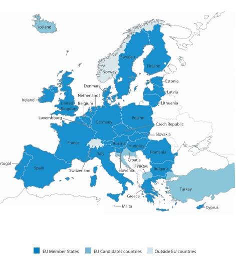 Các nước châu Âu tham gia khảo sát