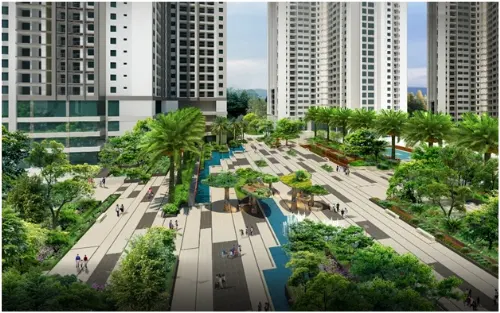 Phối cảnh quảng trường Ruby, Goldmark City (136 Hồ Tùng Mậu, Hà Nội).