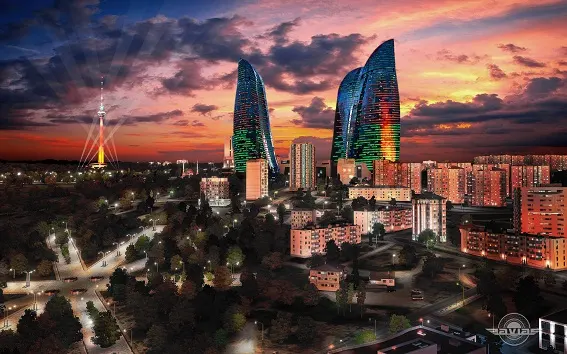 Tháp chung cư Ngọn lửa  Baku Flame Towers