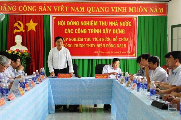 Nghiệm thu nhà nước các hạng mục phục vụ đóng cống tích nước thủy điện Đồng Nai 5
