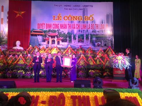 Công bố Quyết định công nhận thị xã Chí Linh là đô thị loại III