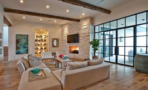 Những phòng khách sang trọng với gam màu be