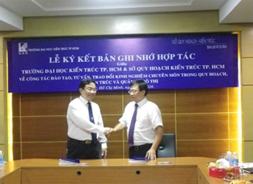 Ký biên bản ghi nhớ giữa Sở Quy hoạch Kiến trúc và Đại học Kiến trúc TP.HCM